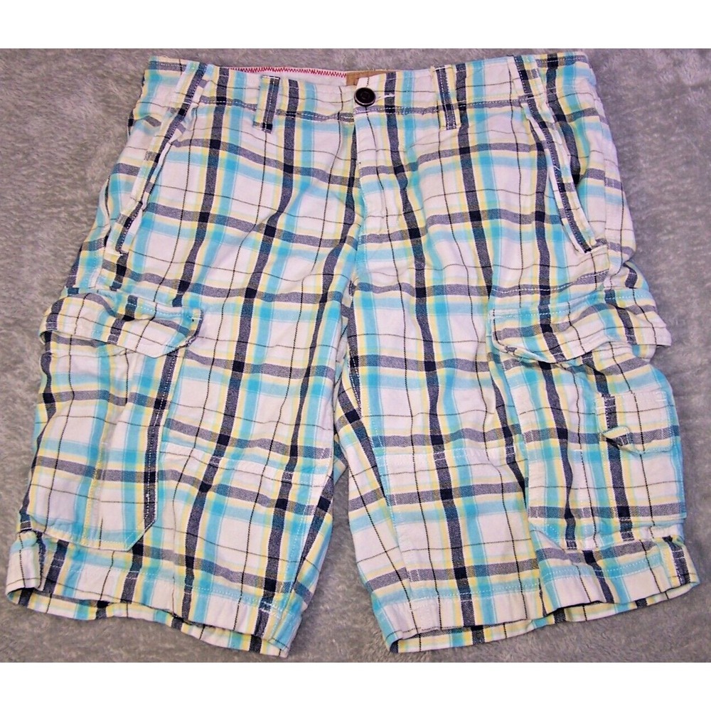 Red Camel Shorts Men's 33x10 (Tag‎ 32) Bermuda Plaid Cotton Quality